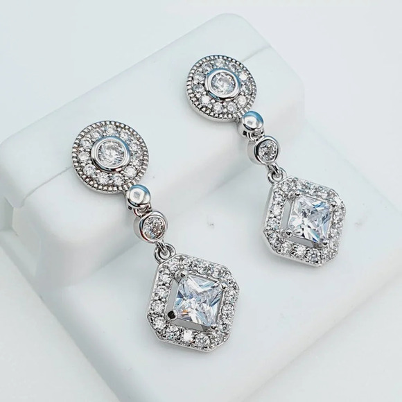 "925 Sterling Silver Cubic Zirconia Earrings, U19254851 - Picture 9 of 11